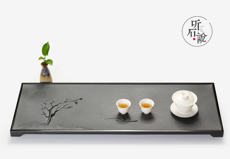Chinese poetry tea tray